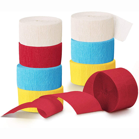 Colorful Crepe Paper Streamers Set (12 Rolls) by HitMyNeed