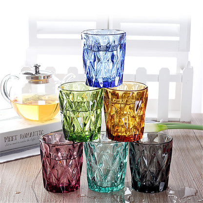 Colorful Crystal Pattern Drinking Glasses Set of 4 by HitMyNeed
