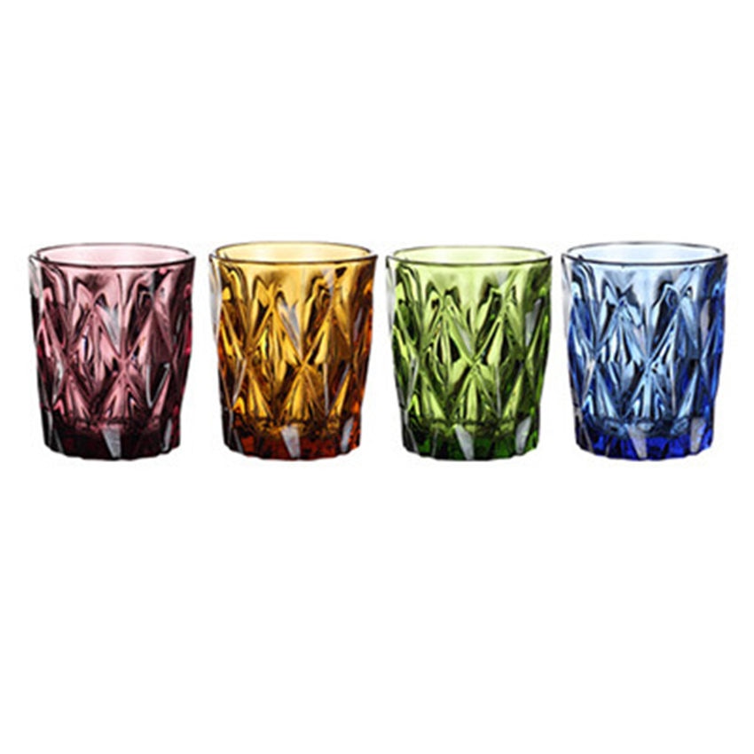 Colorful Crystal Pattern Drinking Glasses Set of 4 by HitMyNeed