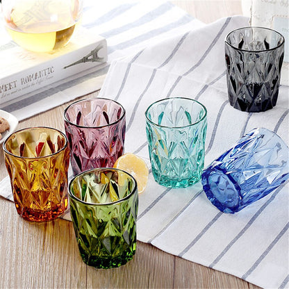 Colorful Crystal Pattern Drinking Glasses Set of 4 by HitMyNeed