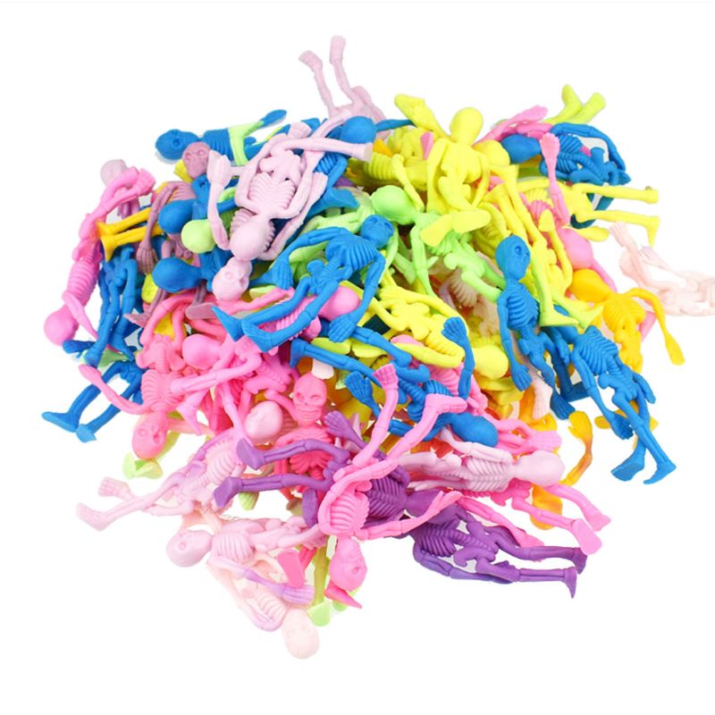 Colorful Elastic Rubber Skeleton Toys, 5 Pack by HitMyNeed