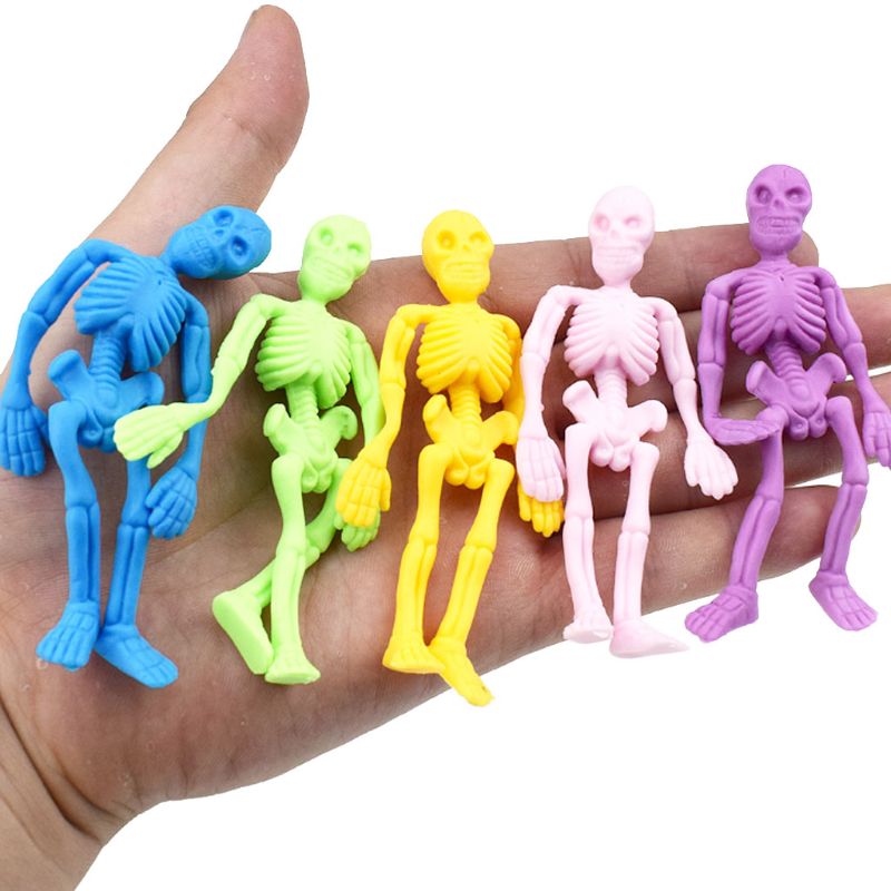 Colorful Elastic Rubber Skeleton Toys, 5 Pack by HitMyNeed