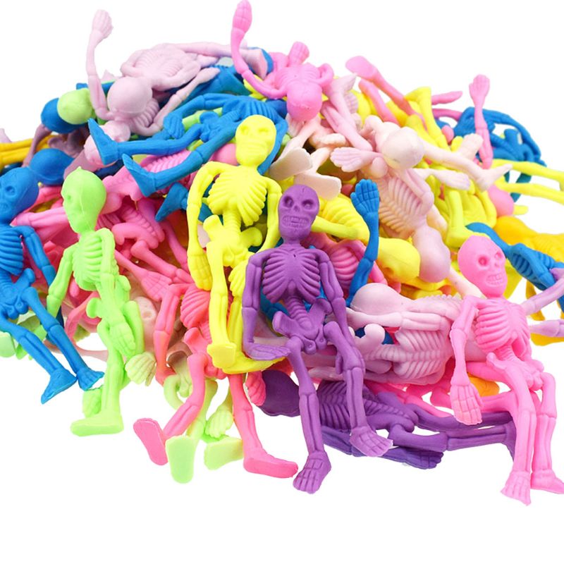 Colorful Elastic Rubber Skeleton Toys, 5 Pack by HitMyNeed