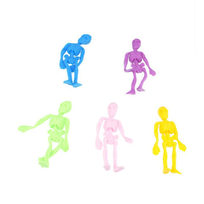 Colorful Elastic Rubber Skeleton Toys, 5 Pack by HitMyNeed
