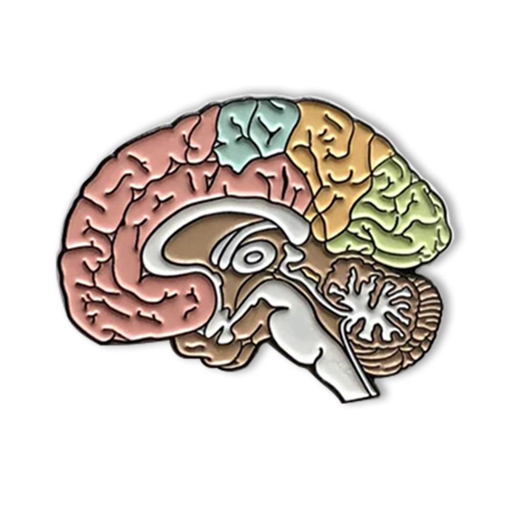 Colorful Enamel Brain Pin Badge by HitMyNeed