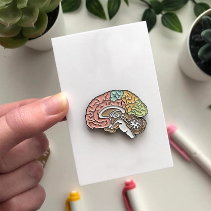 Colorful Enamel Brain Pin Badge by HitMyNeed