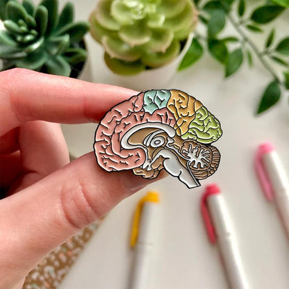 Colorful Enamel Brain Pin Badge by HitMyNeed