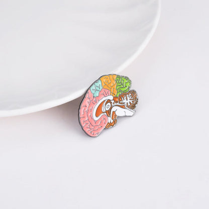 Colorful Enamel Brain Pin Badge by HitMyNeed