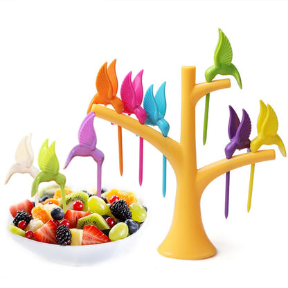Colorful Fruit Picker Fork Set with Holder Stand by HitMyNeed