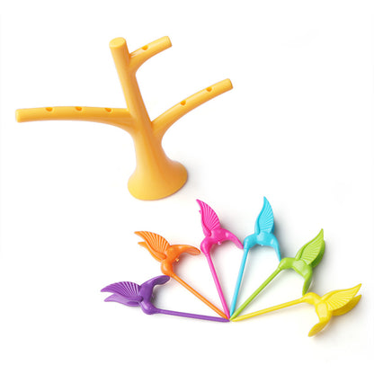 Colorful Fruit Picker Fork Set with Holder Stand by HitMyNeed