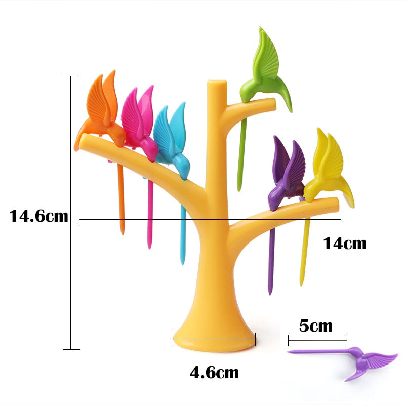Colorful Fruit Picker Fork Set with Holder Stand by HitMyNeed