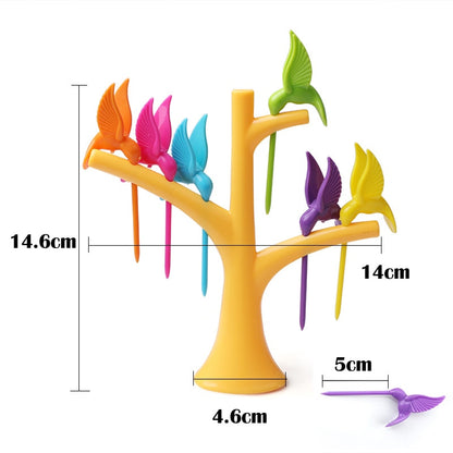 Colorful Fruit Picker Fork Set with Holder Stand by HitMyNeed
