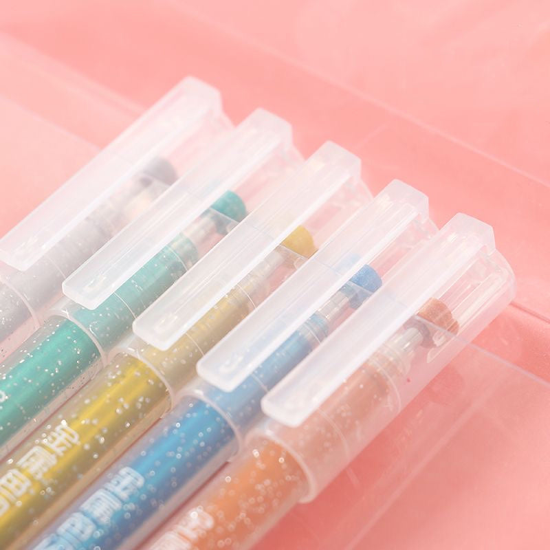 Colorful Glitter Gel Pens Set, 12 Colors by HitMyNeed