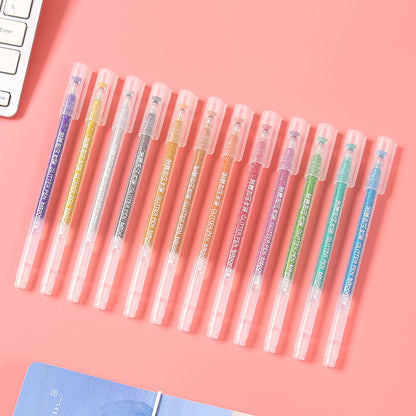 Colorful Glitter Gel Pens Set, 12 Colors by HitMyNeed