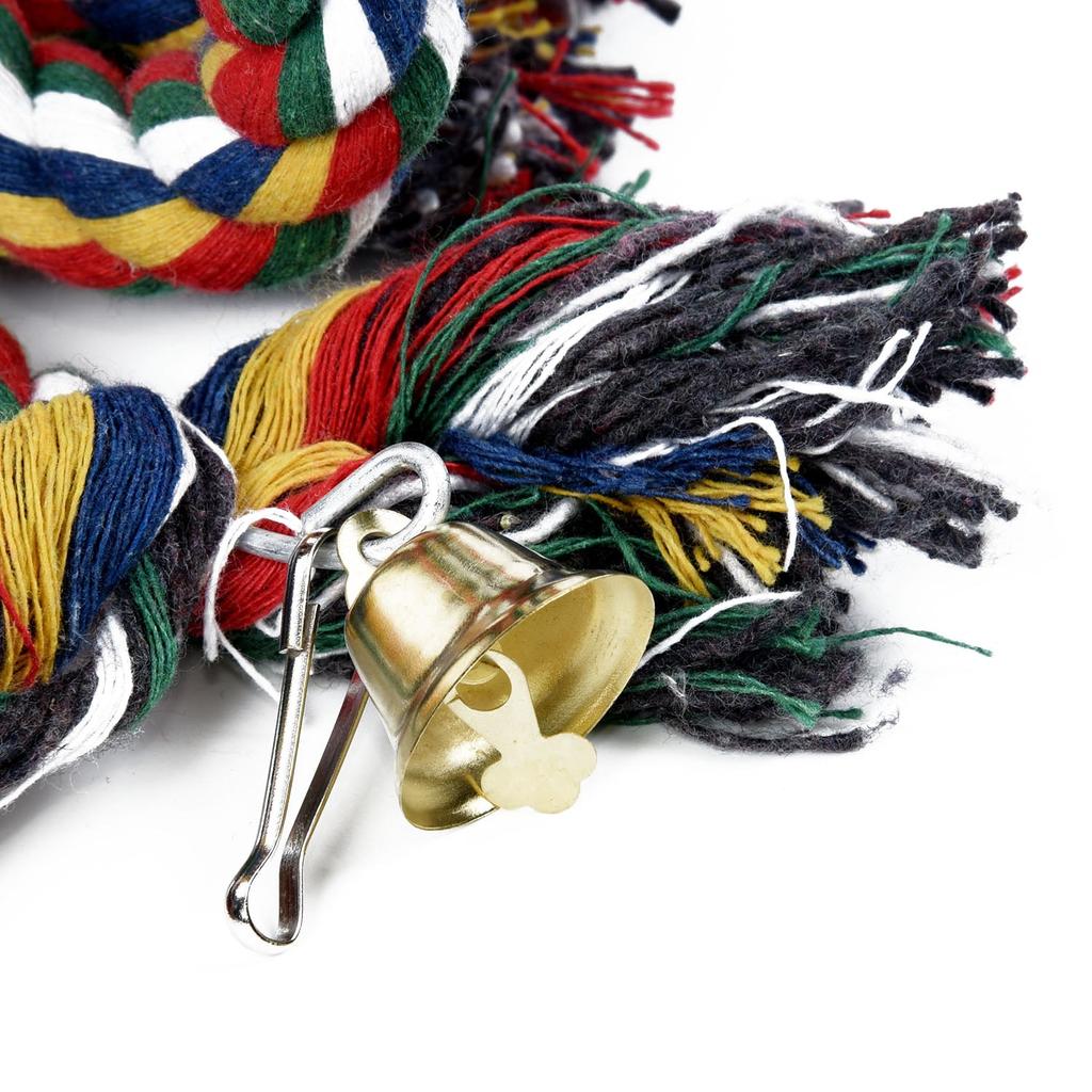 Colorful Hanging Rope Toy with Bell for Parrots by HitMyNeed