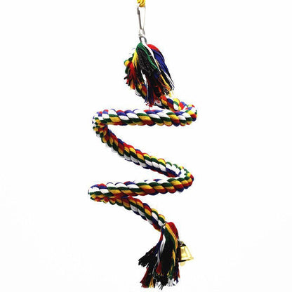 Colorful Hanging Rope Toy with Bell for Parrots by HitMyNeed