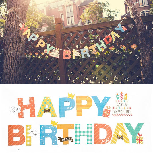 Colorful Happy Birthday Banner Party Decoration by HitMyNeed