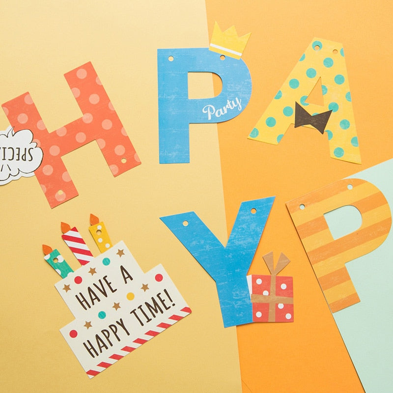 Colorful Happy Birthday Banner Party Decoration by HitMyNeed