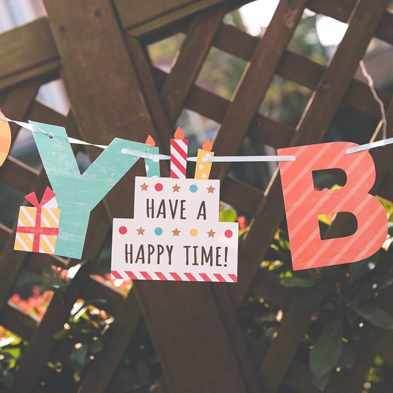 Colorful Happy Birthday Banner Party Decoration by HitMyNeed