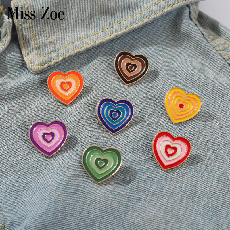 Colorful Heart Enamel Pin for Bags, Jackets & Hats by HitMyNeed