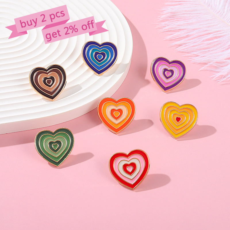 Colorful Heart Enamel Pin for Bags, Jackets & Hats by HitMyNeed