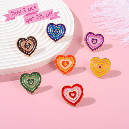 Colorful Heart Enamel Pin for Bags, Jackets & Hats by HitMyNeed