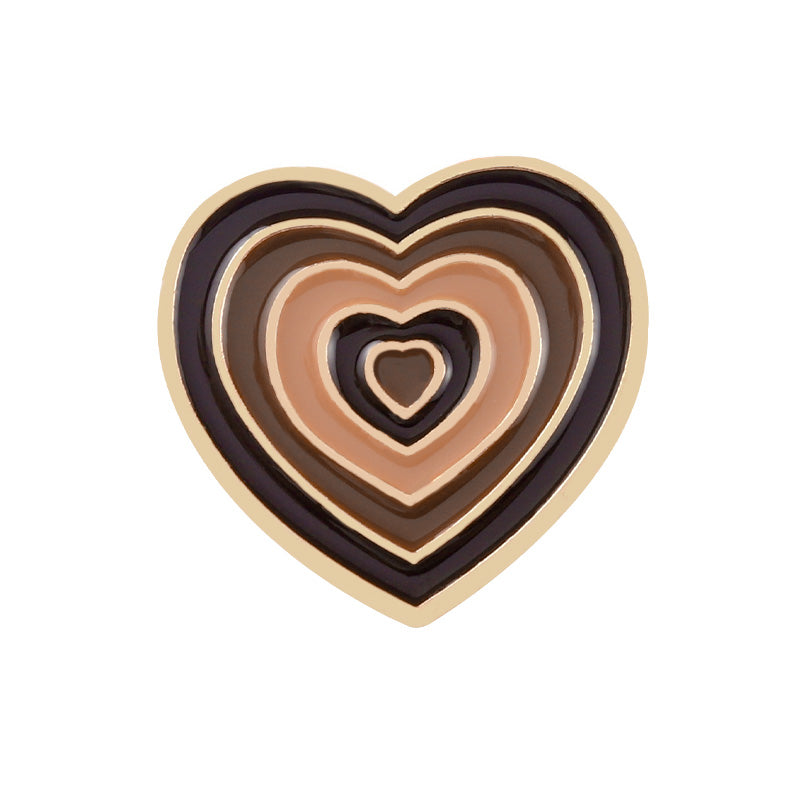 Colorful Heart Enamel Pin for Bags, Jackets & Hats black by HitMyNeed