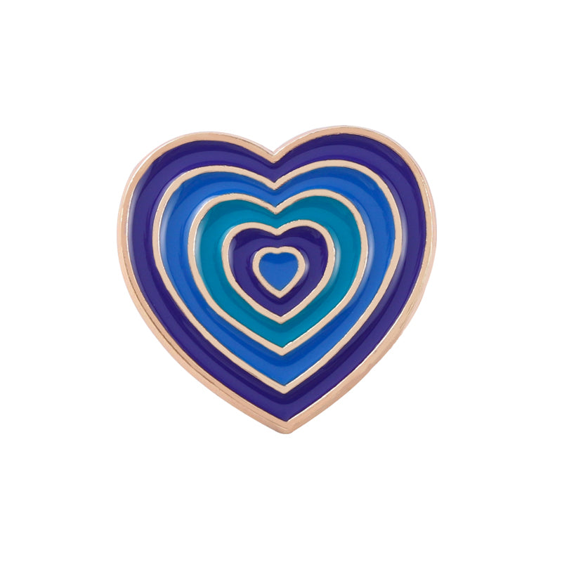 Colorful Heart Enamel Pin for Bags, Jackets & Hats blue by HitMyNeed