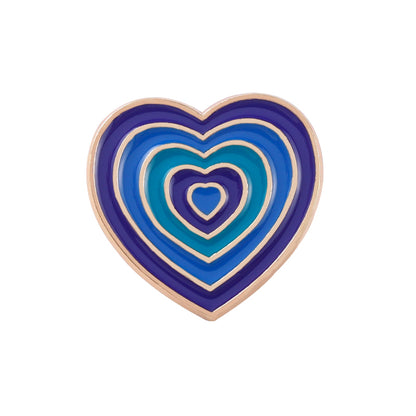 Colorful Heart Enamel Pin for Bags, Jackets & Hats blue by HitMyNeed