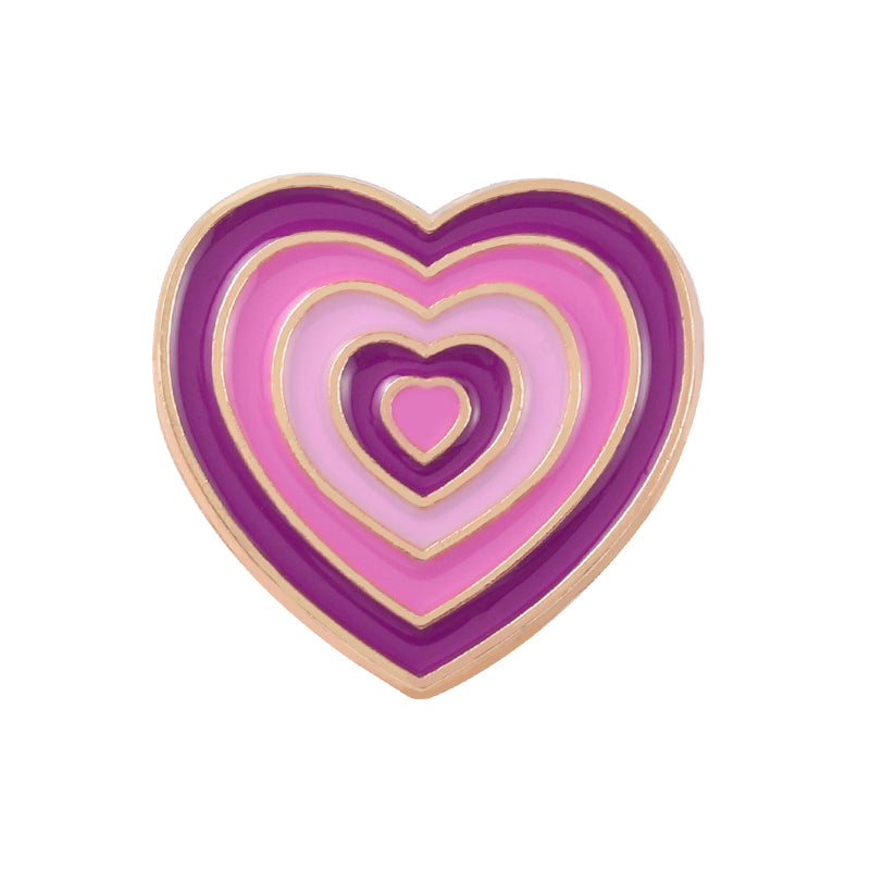 Colorful Heart Enamel Pin for Bags, Jackets & Hats purple by HitMyNeed