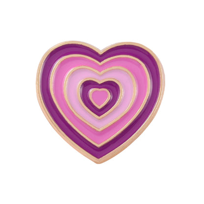 Colorful Heart Enamel Pin for Bags, Jackets & Hats purple by HitMyNeed