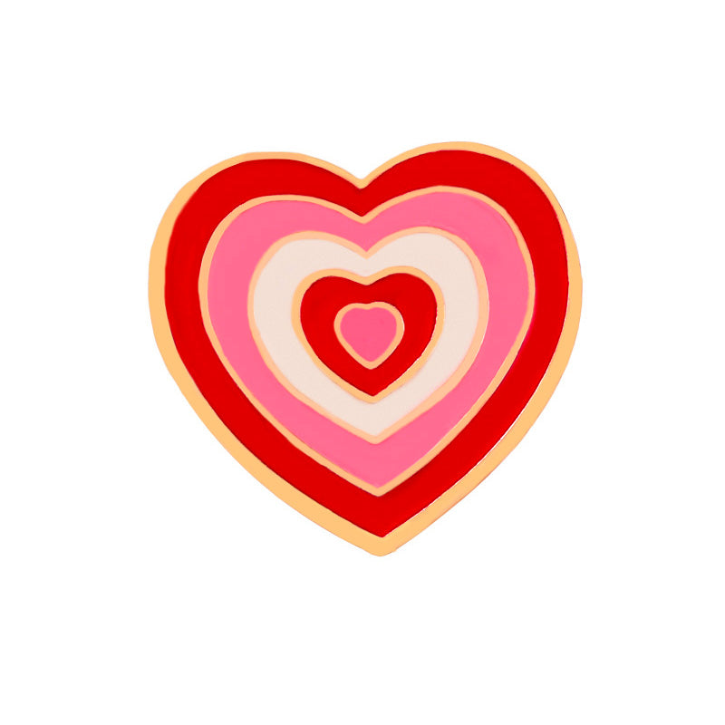 Colorful Heart Enamel Pin for Bags, Jackets & Hats red by HitMyNeed