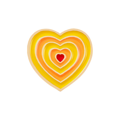 Colorful Heart Enamel Pin for Bags, Jackets & Hats yellow by HitMyNeed