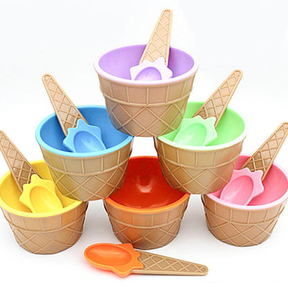 Colorful Ice Cream Bowl & Spoon Set (10 Pieces) by HitMyNeed