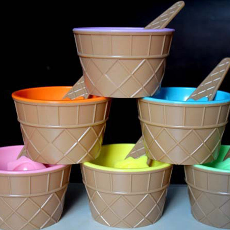 Colorful Ice Cream Bowl & Spoon Set (10 Pieces) by HitMyNeed