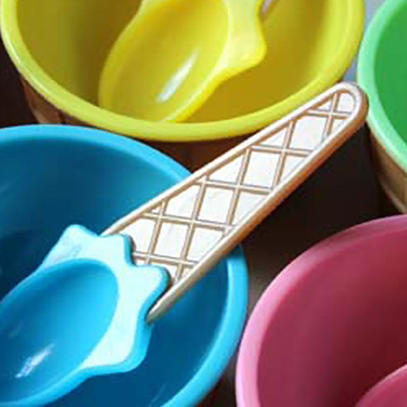 Colorful Ice Cream Bowl & Spoon Set (10 Pieces) by HitMyNeed