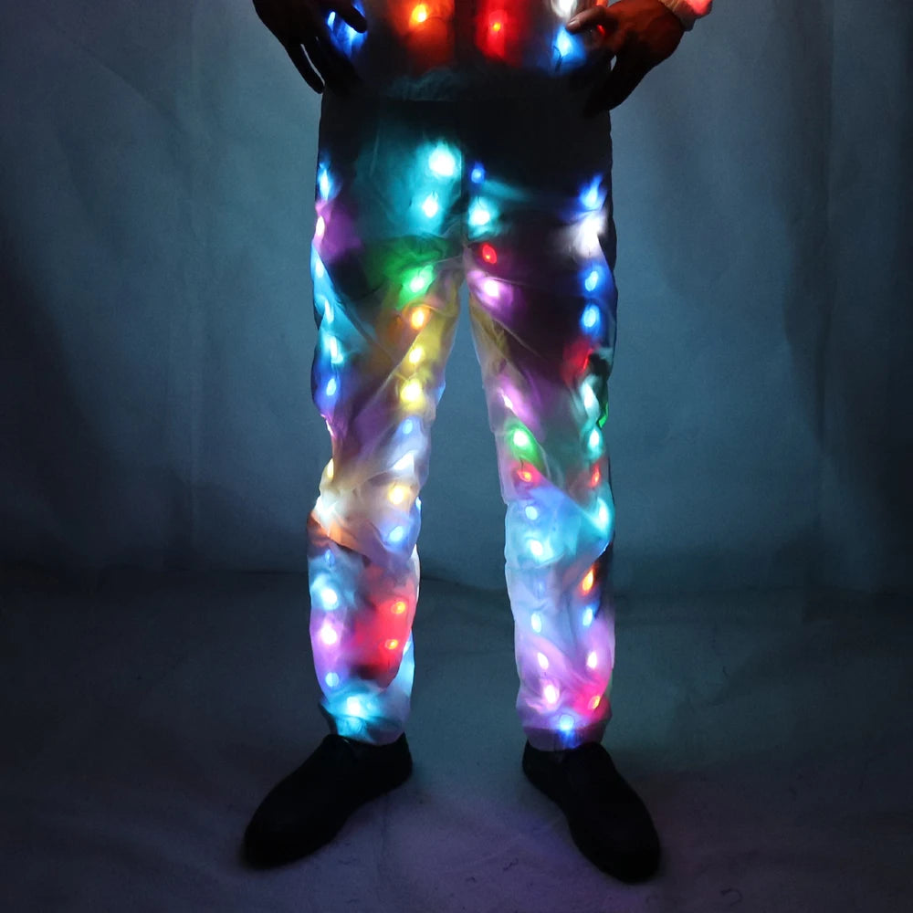 Colorful LED Luminous Robot Costume Set with Pants led-pants 4xl by HitMyNeed