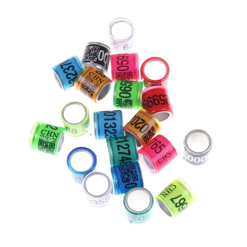 Colorful Numbered Pigeon Leg Bands with QR (20pcs) by HitMyNeed