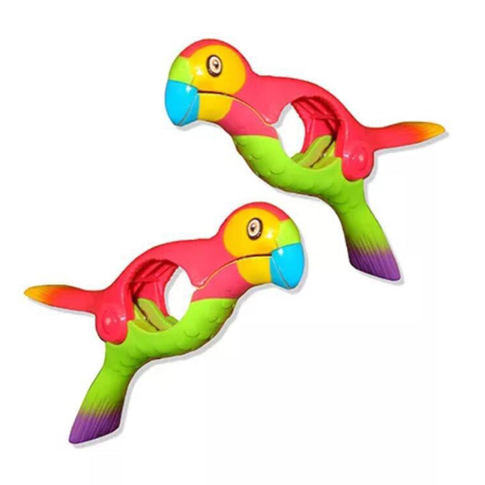 Colorful Parrot Beach Towel Clips (Set of 2) by HitMyNeed