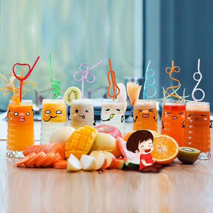 Colorful Plastic Curly Drinking Straws (30 Pack) by HitMyNeed