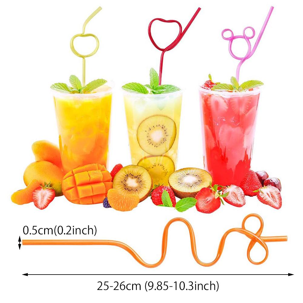 Colorful Plastic Curly Drinking Straws (30 Pack) by HitMyNeed