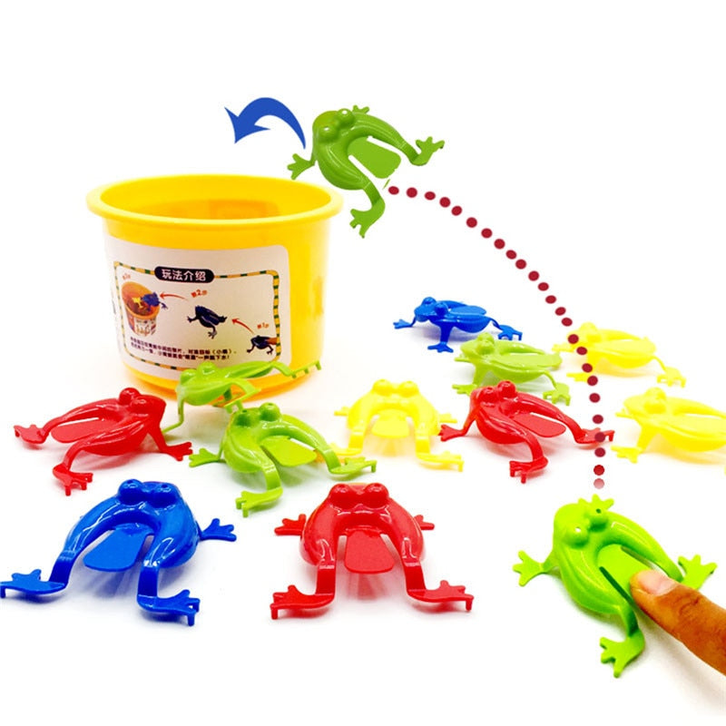 Colorful Plastic Jumping Frog Toys - Set of 5 by HitMyNeed