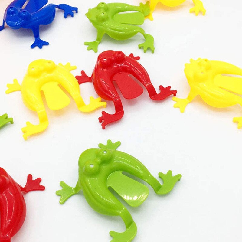Colorful Plastic Jumping Frog Toys - Set of 5 by HitMyNeed