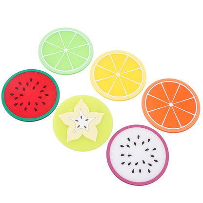 Colorful Silicone Fruit Coaster Set (6 Pieces) by HitMyNeed