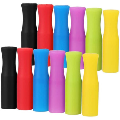 Colorful Silicone Straw Tips Set (12 Pack) by HitMyNeed