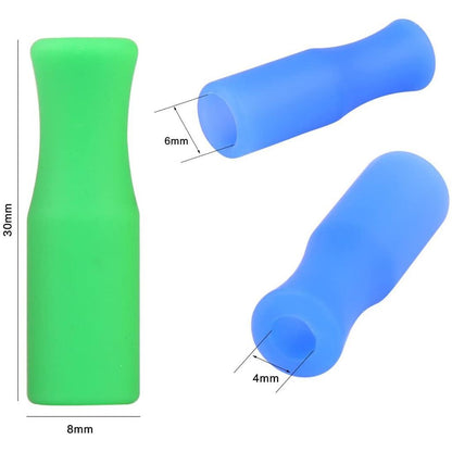 Colorful Silicone Straw Tips Set (12 Pack) by HitMyNeed