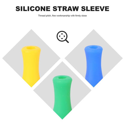 Colorful Silicone Straw Tips Set (12 Pack) by HitMyNeed