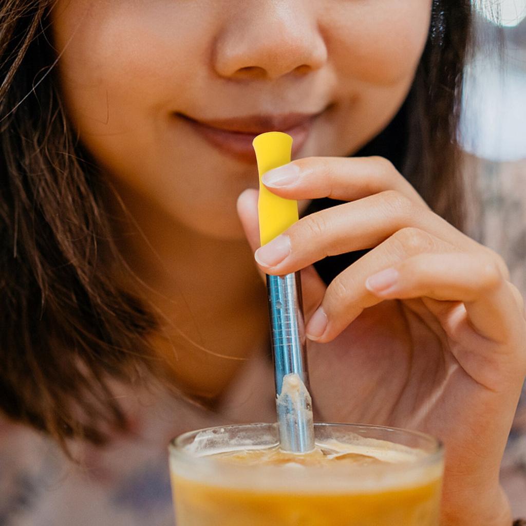 Colorful Silicone Straw Tips Set (12 Pack) by HitMyNeed