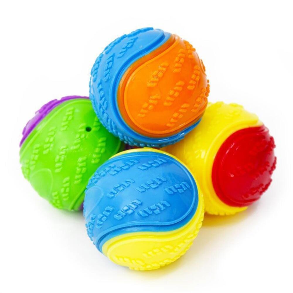Colorful Squeaky Ball Dog Toy, 6.5 cm by HitMyNeed