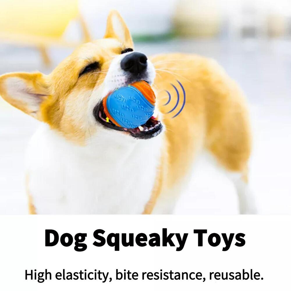 Colorful Squeaky Ball Dog Toy, 6.5 cm by HitMyNeed
